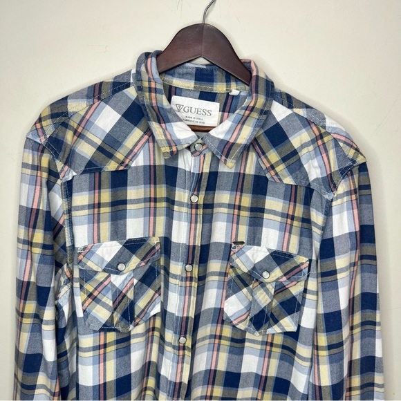 Guess Plaid Button Down Shirt Size XXL 100% Cotton​ - Picture 2 of 8
